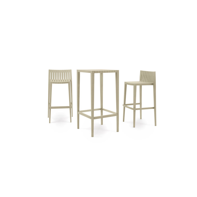 Ecru Glass and Acrylic 2-Person Counter Height Dining Set