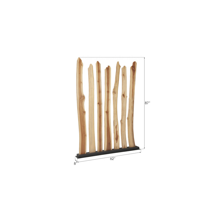 Branch 62" W x 87" H Natural Chamcha Wood Room Divider