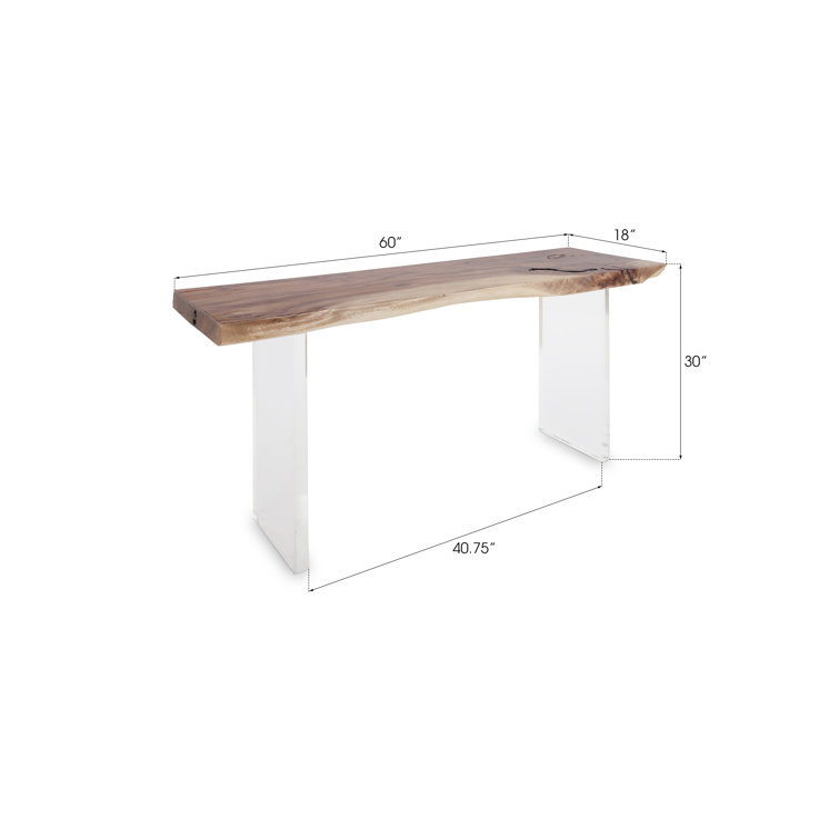 Acacia Wood & Solid Acrylic 60" Modern Console Table