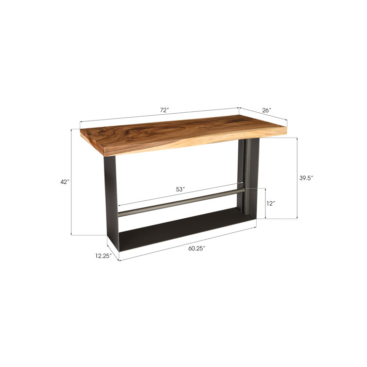 Contemporary Chamcha Wood & Iron Bar Height Dining Table