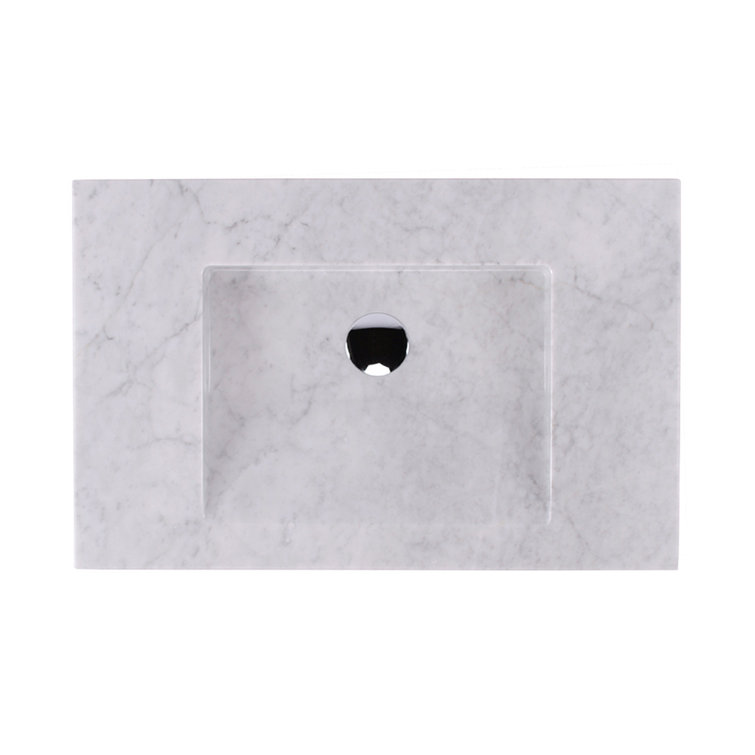 Bianco Marble Above-Counter Vanity Top Sink
