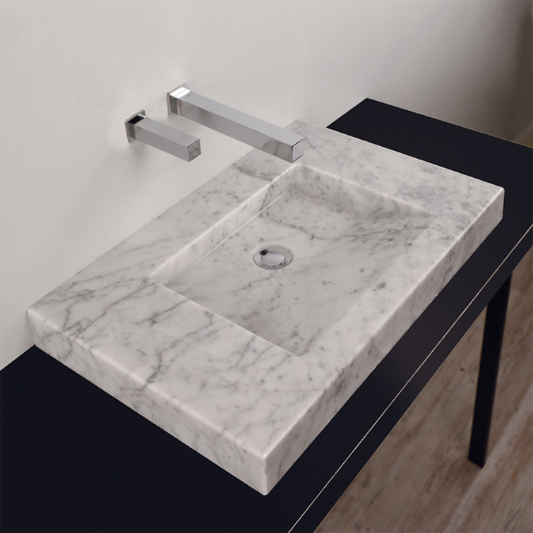 Bianco Marble Above-Counter Vanity Top Sink