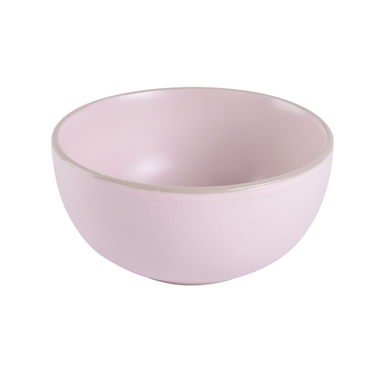Pink and White Ceramic 12-Piece Dinnerware Set, Service for 4