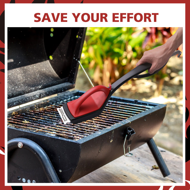 Royal Gourmet Red and Black Grill Cleaning Brush Set with Scraper