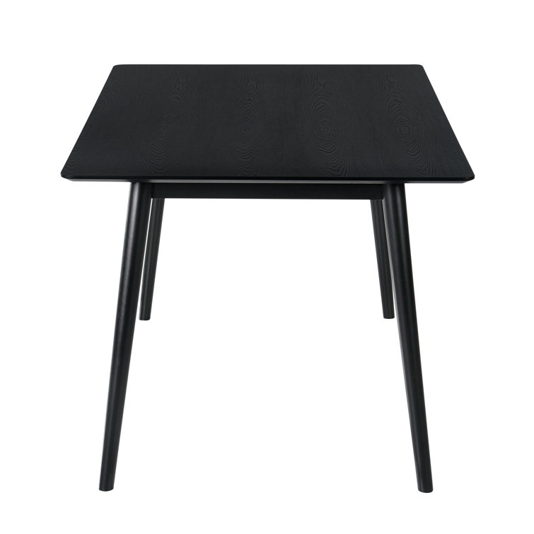 Black Rectangular Rubberwood Contemporary Dining Table