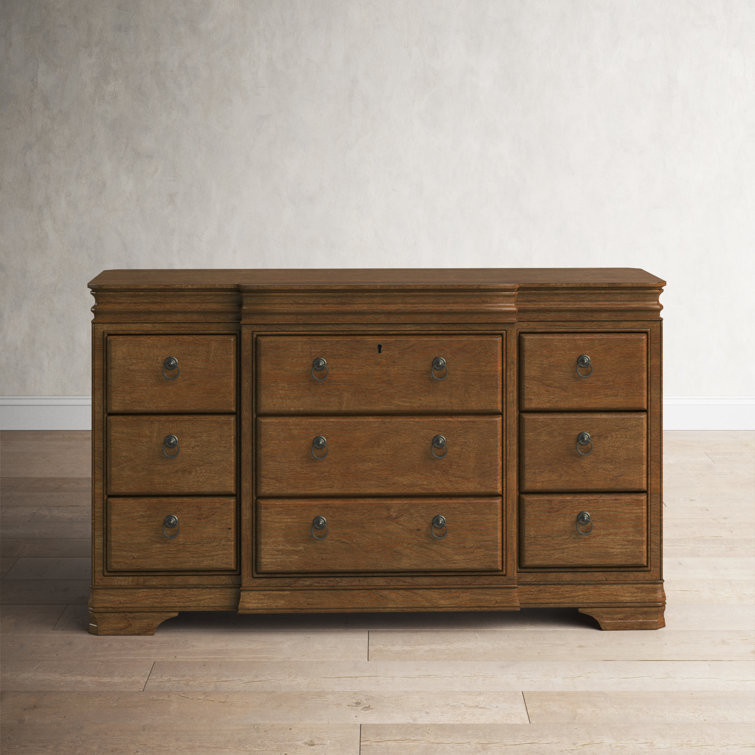 Solid Alder Wood 70'' Brown 12-Drawer Dresser with Felt Lined Drawers