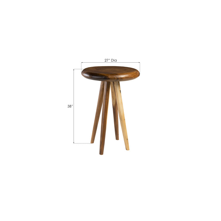 27" Modern Chamcha Wood Round Counter Height Pub Table