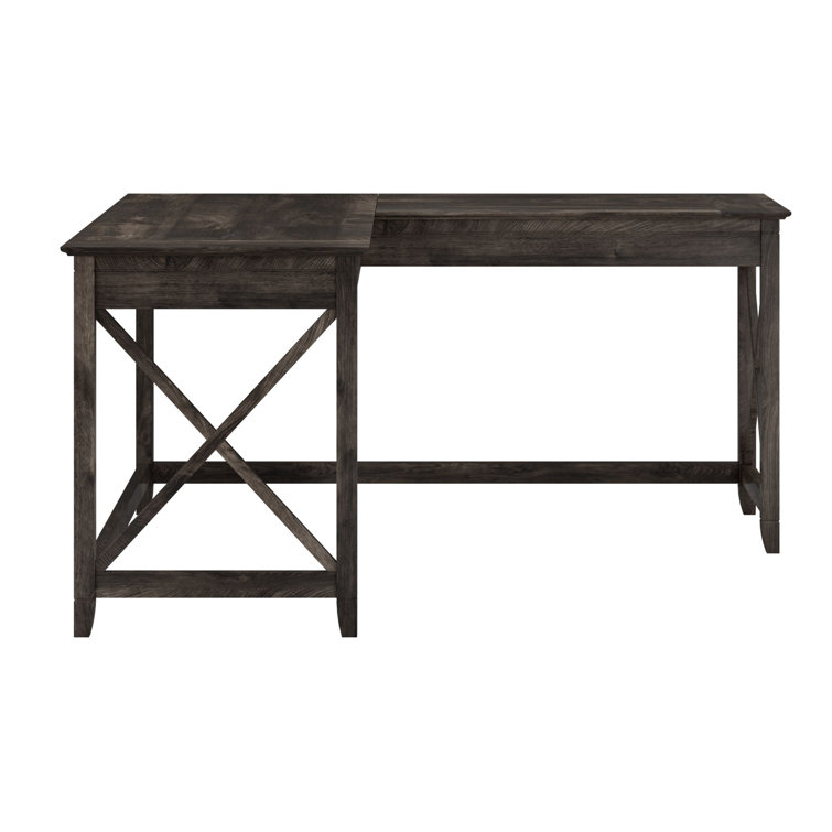 Key West 60W Dark Gray Hickory L-Shaped Casual Desk