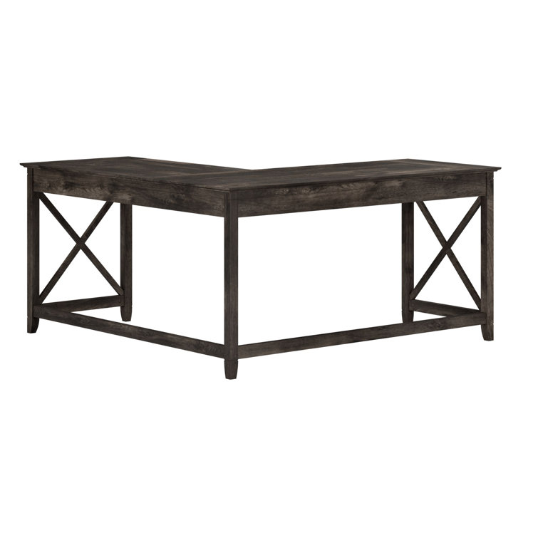 Key West 60W Dark Gray Hickory L-Shaped Casual Desk