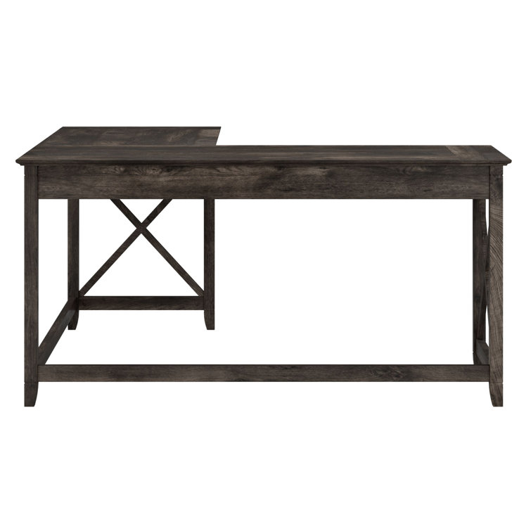 Key West 60W Dark Gray Hickory L-Shaped Casual Desk