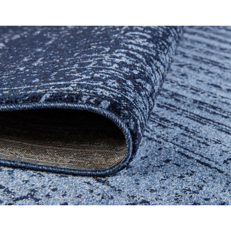 Reversible Tufted Blue Spot 10' x 14' Easy Care Rug