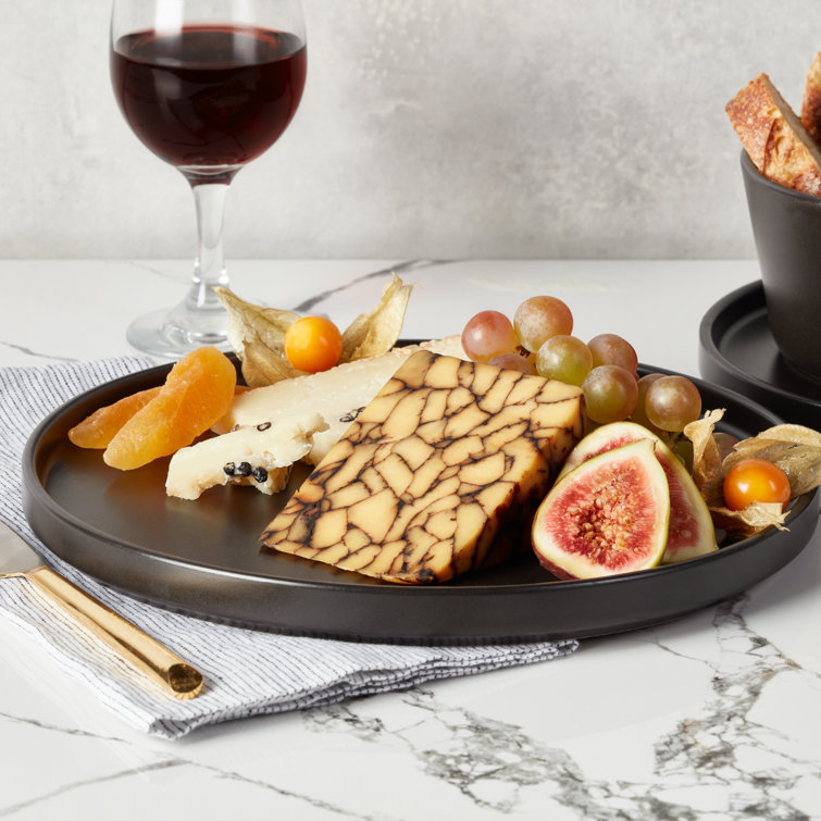 Matte Black Porcelain 16-Piece Outdoor Dinnerware Set
