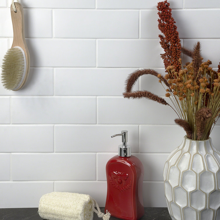 Harrow White Matte Ceramic 3" x 9" Subway Wall Tile