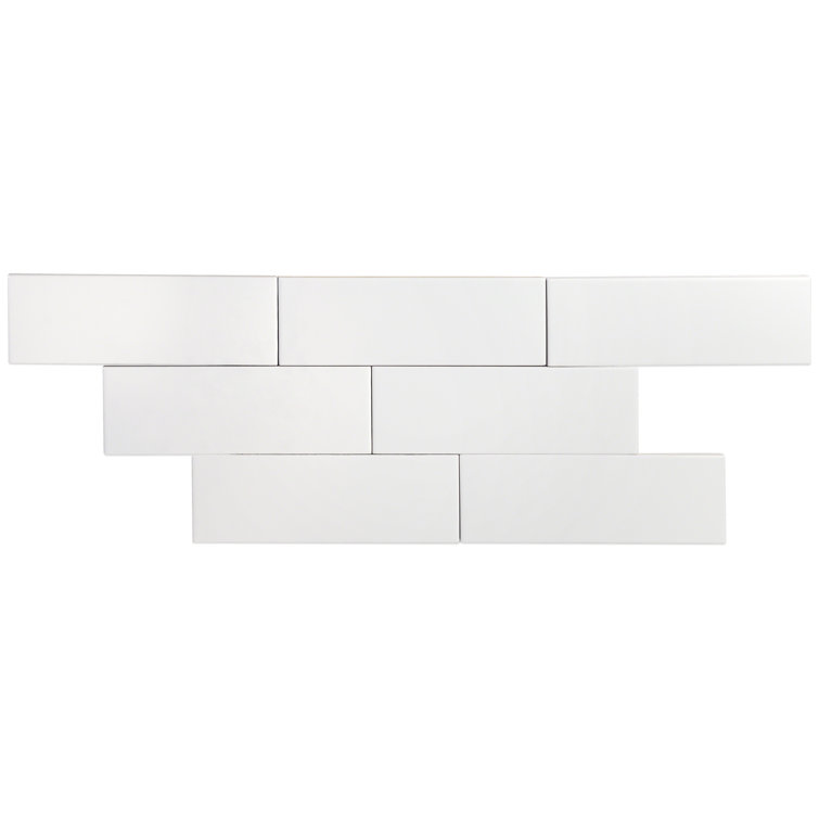 Harrow White Matte Ceramic 3" x 9" Subway Wall Tile