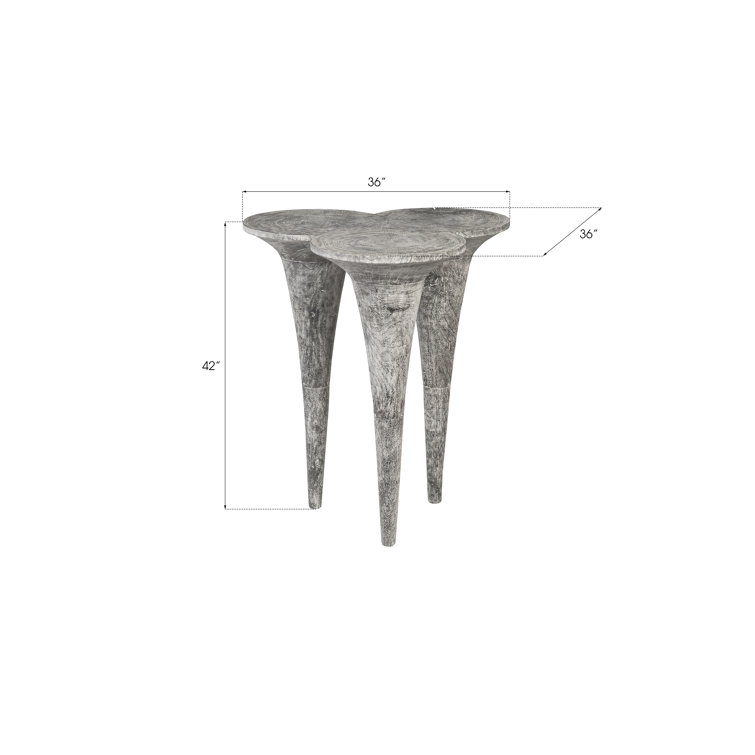 Marley Gray Triangular Wood Bar Height Dining Table