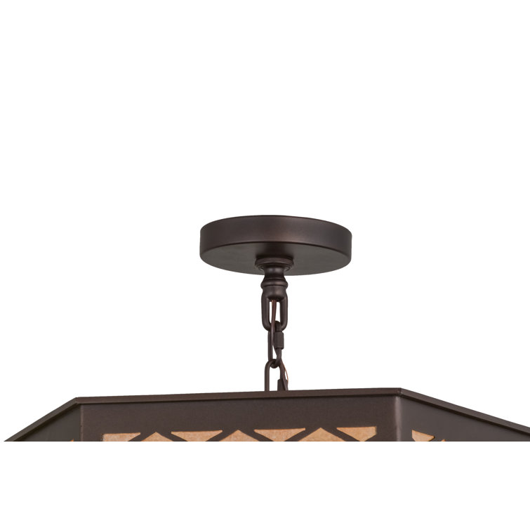 Estancia 172" Mahogany Bronze Glass Pendant Light