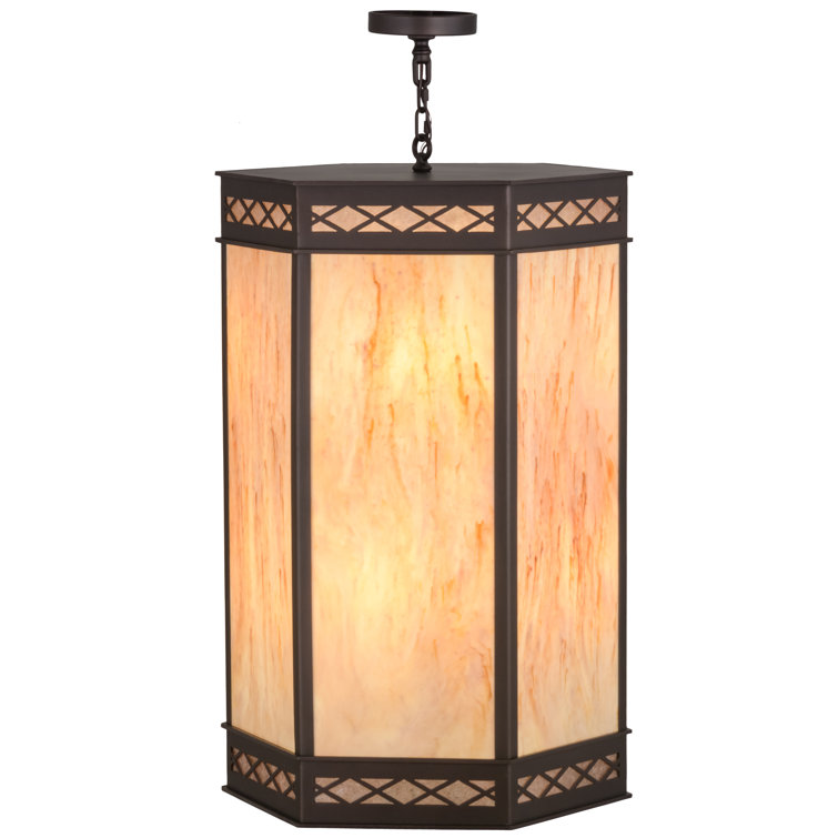 Estancia 172" Mahogany Bronze Glass Pendant Light