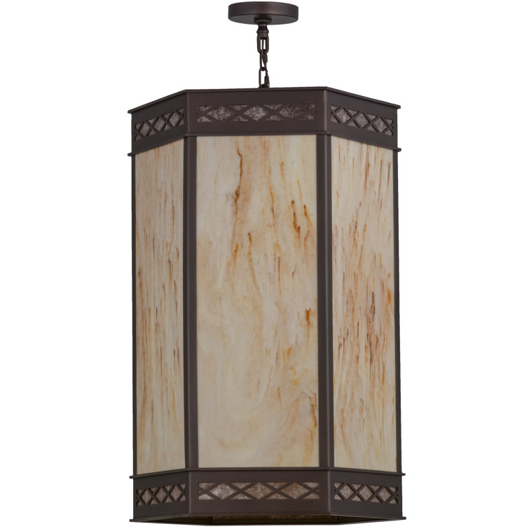 Estancia 172" Mahogany Bronze Glass Pendant Light