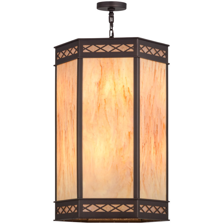 Estancia 172" Mahogany Bronze Glass Pendant Light