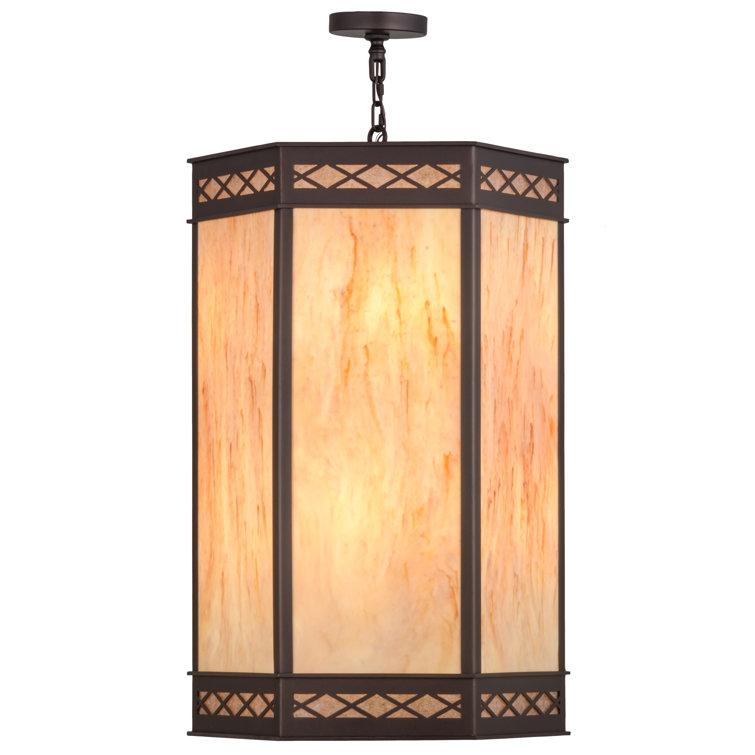 Estancia 172" Mahogany Bronze Glass Pendant Light