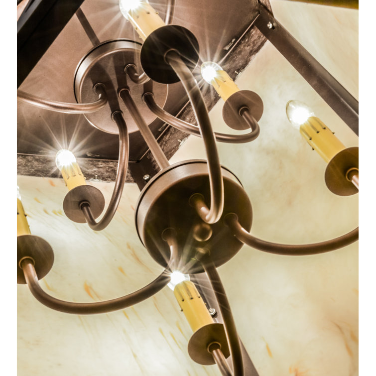 Estancia 172" Mahogany Bronze Glass Pendant Light