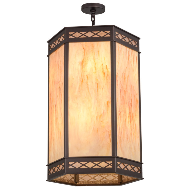 Estancia 172" Mahogany Bronze Glass Pendant Light