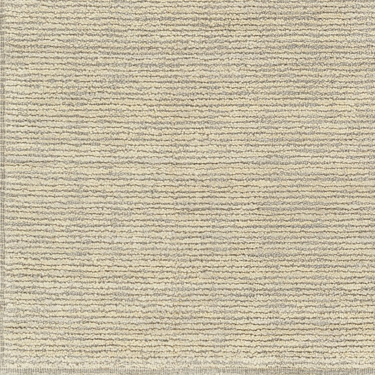 Hand-Knotted Gray Wool Rectangular Easy-Care Area Rug, 2'x3'