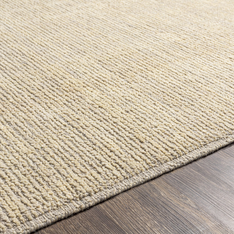 Hand-Knotted Gray Wool Rectangular Easy-Care Area Rug, 2'x3'