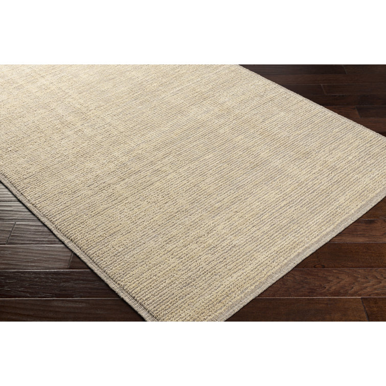 Hand-Knotted Gray Wool Rectangular Easy-Care Area Rug, 2'x3'