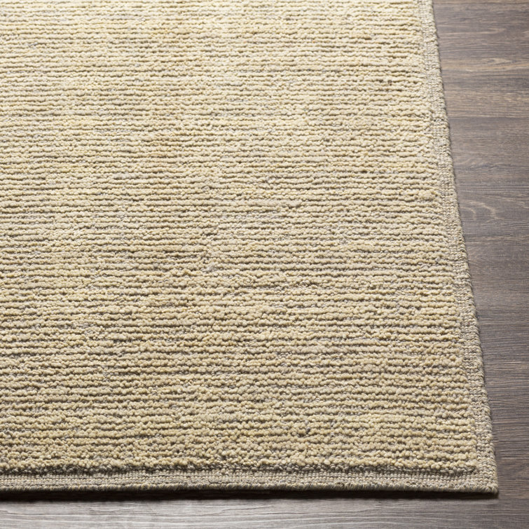 Hand-Knotted Gray Wool Rectangular Easy-Care Area Rug, 2'x3'