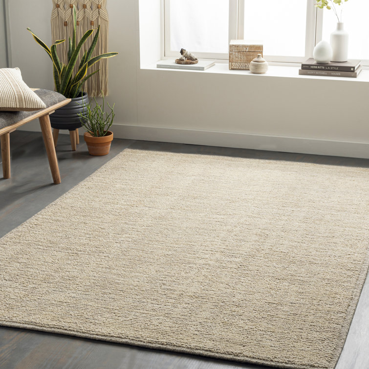 Hand-Knotted Gray Wool Rectangular Easy-Care Area Rug, 2'x3'