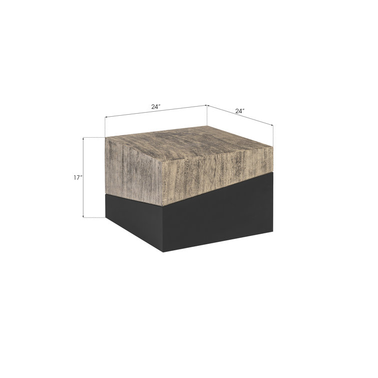 Geometry Block 24'' Square Gray Wood Coffee Table