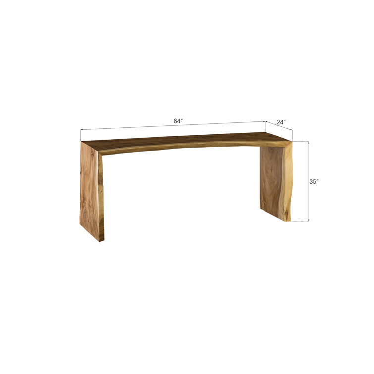 Waterfall Natural Solid Wood 84" Rustic Counter Table