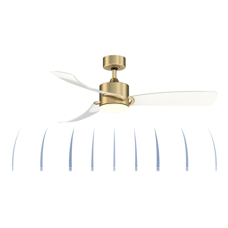 SculptAire 52" Brushed Satin Brass Ceiling Fan with Opal Frosted Light