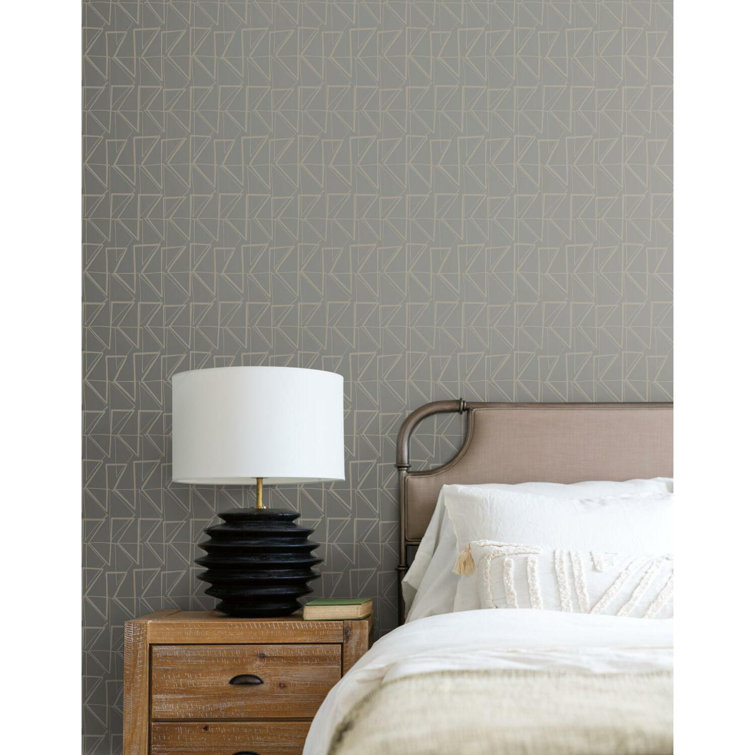 Gray Metallic Geometric Peel and Stick Wallpaper Roll