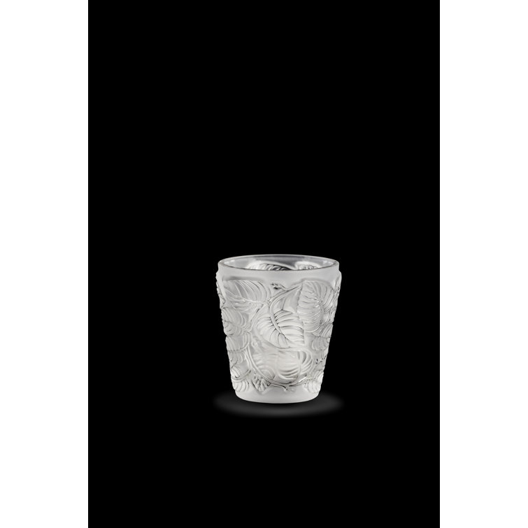 Clear Embossed Crystal Floral Oval Candle Holder