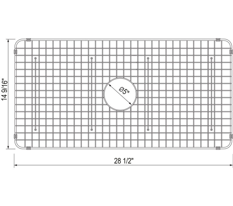 Stainless Steel Wire Sink Grid with Plastic Feet
