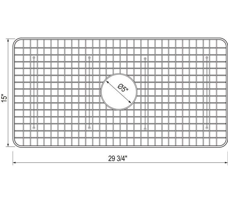 Stainless Steel Rectangular Sink Grid with Center Drain