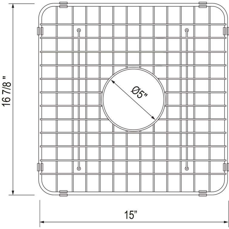 White Stainless Steel Square Kitchen Sink Grid