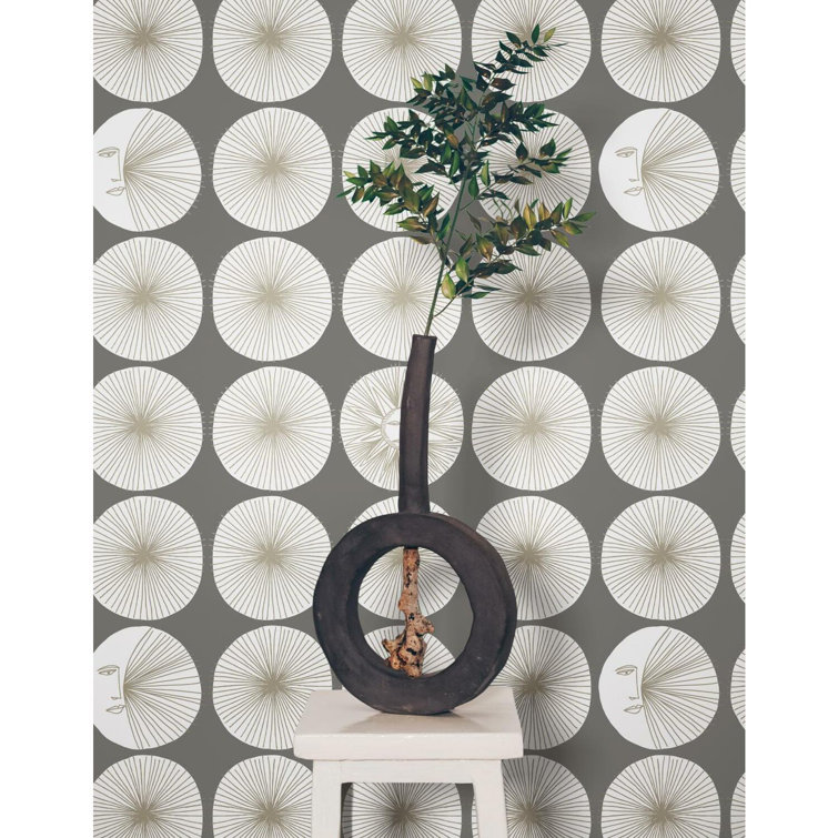 Cosmos Grey and Glint Peel and Stick Geometric Wallpaper
