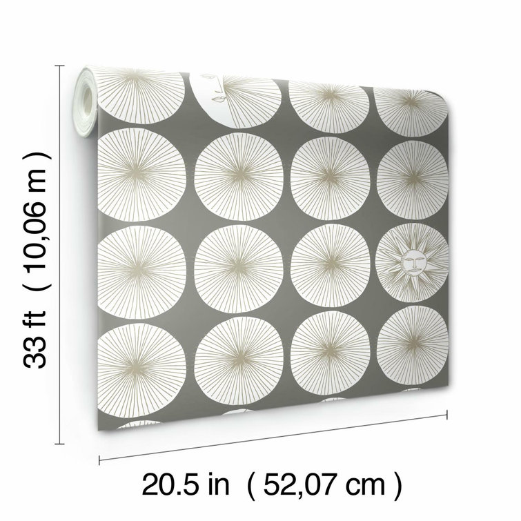 Cosmos Grey and Glint Peel and Stick Geometric Wallpaper