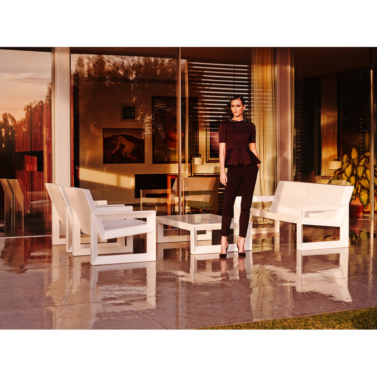 White Matte Polyethylene Modern Coffee Table