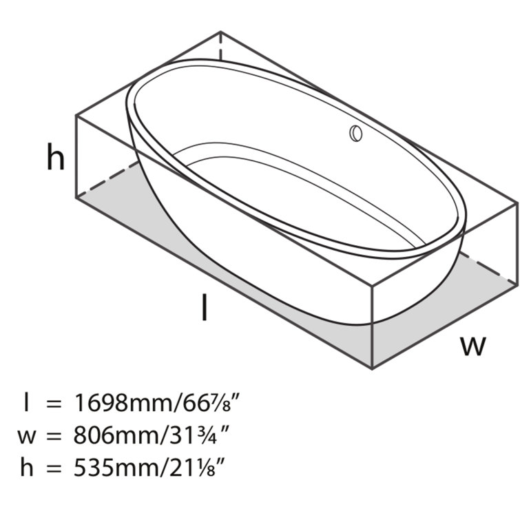 Barcelona 67" Matte White Volcanic Limestone Freestanding Soaking Bathtub