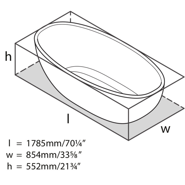 Barcelona 70" White Volcanic Limestone Freestanding Soaking Bathtub