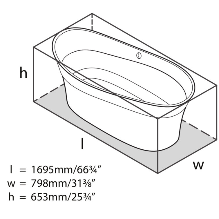 Pescadero 67" White Freestanding Oval Soaking Bathtub