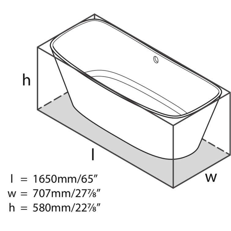 Trivento 65" White Acrylic Freestanding Soaking Bathtub