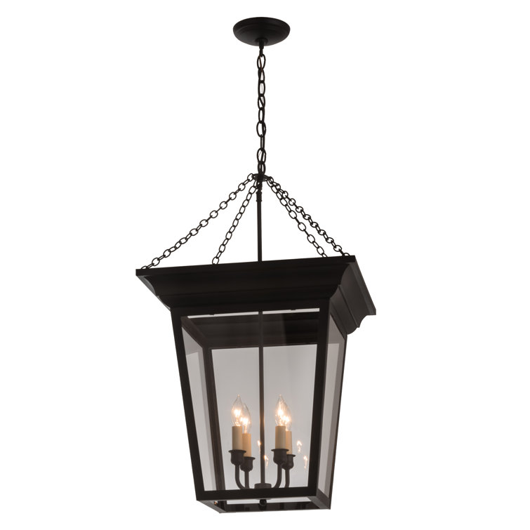 Arkley Black Crystal 4-Light Indoor/Outdoor Pendant Lantern