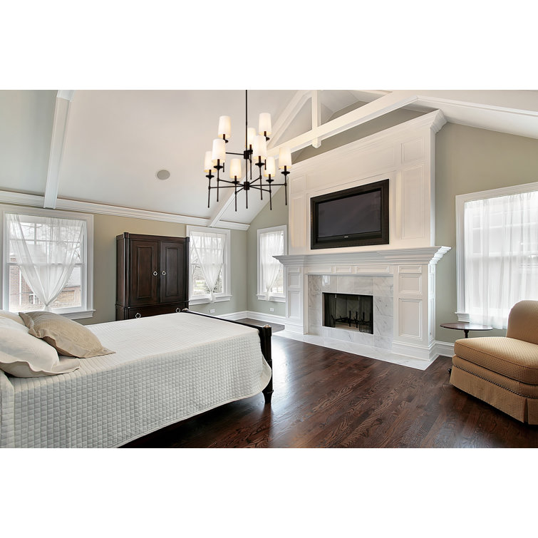 Emily Matte Black 9-Light Transitional Tiered Chandelier