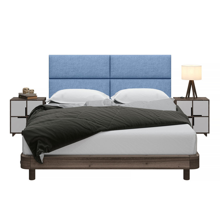 Cypress Green Microvelvet Queen Upholstered Wall Mounted Headboard Panels