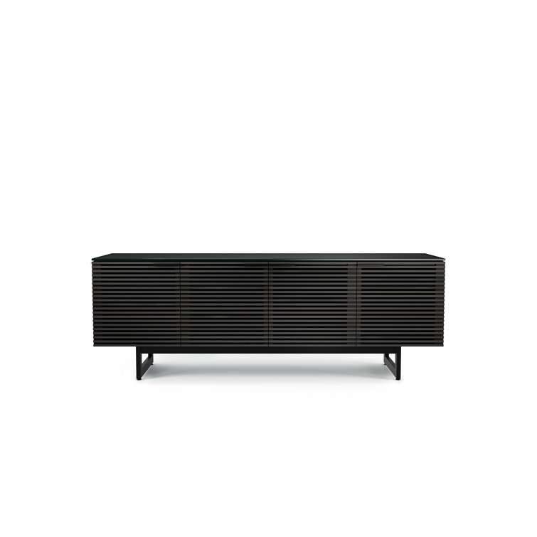 Charcoal Stained Ash 79'' Media Console with Cabinet